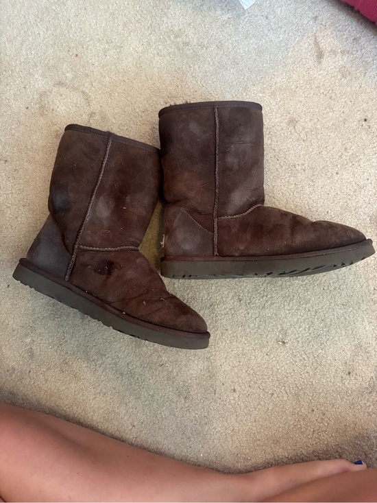 UGG Shoes - Well Worn UGG Women's Classic Short Boots in Dark Brown- fair condition